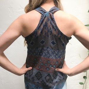 Lush Brand Blue aztec print tank top